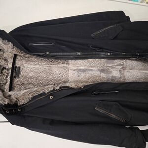Black Fur-Lined Winter Coat